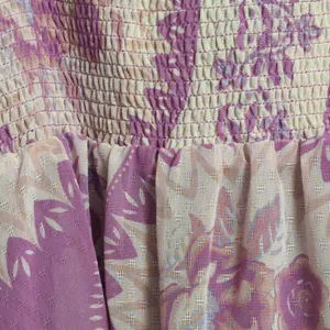 Free People Purple Pink Floral Empire Waist Sundress Spaghetti Straps Size L thumbnail 6