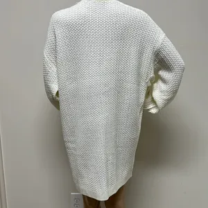 NWT Merokeety Long Cream Open Cardigan Sweater with puff sleeves, size S thumbnail 7