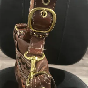 Coach Brown Leather and Canvas Shoulder Bag thumbnail 9