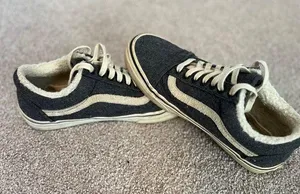 Madewell x Vans Unisex Old Skool Lace-Up Sneakers in Flannel and Sherpa thumbnail 1