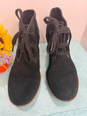 Structure Black Suede Lace-Up Ankle Boots thumbnail 2