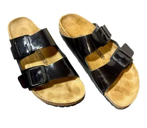 BIRKENSTOCK Arizona Black Patent Sandals thumbnail 1