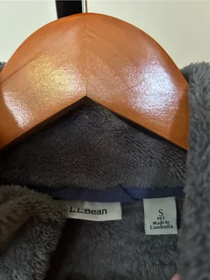 L.L.Bean Hi-Pile Snap Fleece Pullover Jacket Sweatshirt‎ Gray Blue Small Petite thumbnail 3