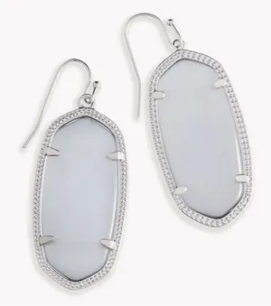 Kendra Scott Elle Slate Cat’s Eye Drop Earrings in Silver Frame thumbnail 1