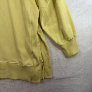 Aerie L Large Good Vibes Oversized Sweatshirt Tunic Long Sleeve Crew Neck Yellow thumbnail 4