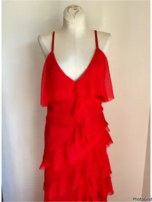 Alice + Olivia Laverne Asymmetrical Ruffle Maxi Dress Red size 2 thumbnail 5