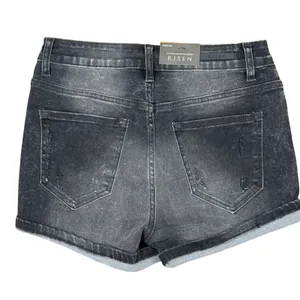 RISEN Women's‎ Medium Distressed Cuffed Denim Shorts Button Fly thumbnail 3