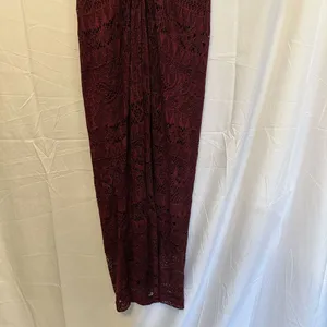 City Triangles Size 5 Burgundy Red Crochet Bodycon Maxi Dress Vintage‎ 90s thumbnail 7