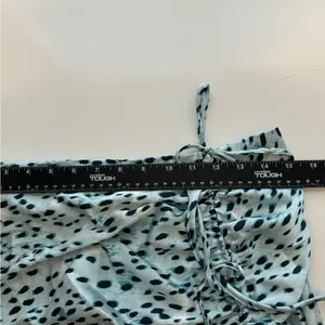 CIDER Blue Spot Leopard Print Drawstring Split Maxi Skirt‎ Large thumbnail 7