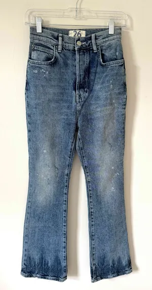 We the Free Free People Button Fly Bootcut Denim Jeans Blue Size 26 thumbnail 1