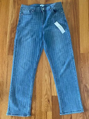 Vigoss Rhinestone Jeans High-Rise Straight Leg Size 9/29 NWT thumbnail 1