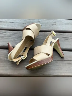 Franco Sarto Neutral Beige Open-Toe Slingback Heels🌷🌷 thumbnail 6