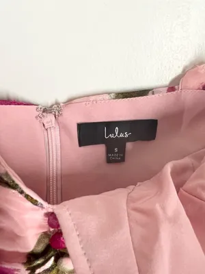 Lulu’s Pink Floral Tie-Shoulder Midi Dress thumbnail 5