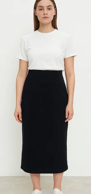 Lululemon Softstreme High-Rise Midi‎ Skirt in Black thumbnail 1