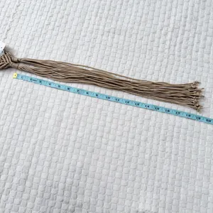 NWT Macrame Boho Woven Rattan Straw Rope Braid Waist Belt Khaki Tan thumbnail 15