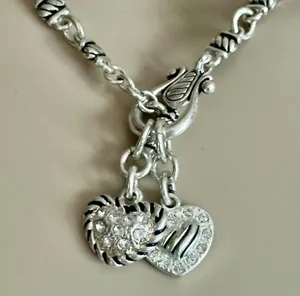 Silver toggle hearts necklace thumbnail 2