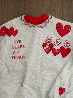 Valentine’s Day custom love themed crewneck sweatshirt vintage vault find large thumbnail 2