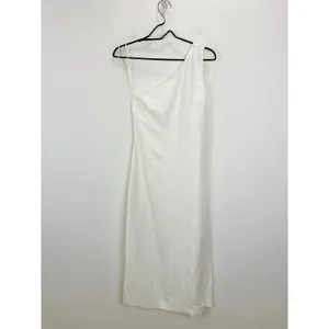Madewell One Shoulder Midi Dress Linen Blend Lighthouse Minimalist US 00 NWT thumbnail 5
