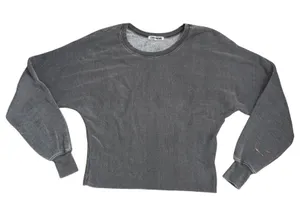 Joah Brown Sweatshirt Women One Size Black Good Dolman Sleeve Cropped Vintage thumbnail 1