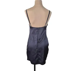Windsor Navy Blue Satin Slip Dress Adjustable Straps Zip Back Size Small thumbnail 2