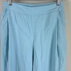 Madewell Pull-On Wide Straight Leg Crop Linen Pants‎ in Blue Heron Size 8 thumbnail 9