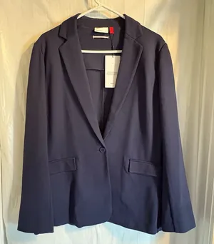 Wilson Unbound Blazer Jacket‎ Women's Xl Navy Preppy Sporty Comfort Large NWT thumbnail 1