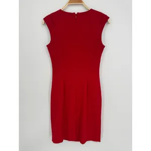 Calvin Klein Sheath Dress 4 Red Sleeveless Ruched Cocktail Party Wedding Guest thumbnail 5