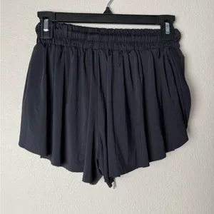 Lugongzi Women's‎ Small 2 in 1 Flowy Black Skort athletic thumbnail 5