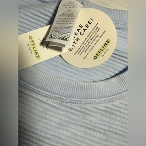 Offline By Aerie Crop Top Women's Size Small P Lined Light Blue Stretch Seamless thumbnail 7