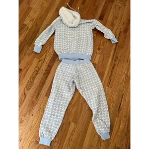 PajamaGram Women's Blue Super Soft Fleece Cowl Neck Long Sleeve PJ Set Size‎ SM thumbnail 2