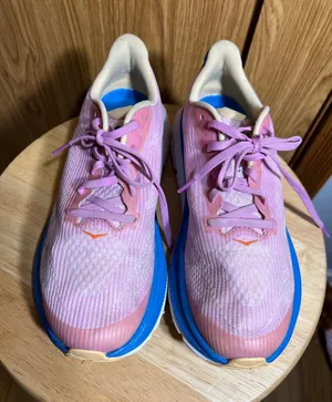Hoka Women's Pink and Blue Running Sneakers thumbnail 1