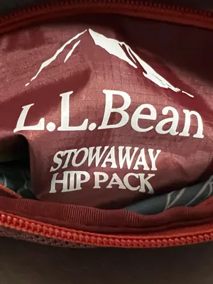L. L. Bean Stowaway Hip/Waist Fanny Pack Bag Maroon/Orange VGUC thumbnail 5
