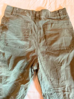 American Eagle Super High Rise Baggy Wide Leg Cargo Pants Olive Green Size 2 thumbnail 3