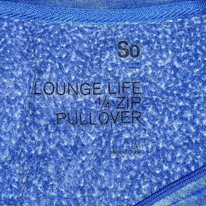 SO Lounge Life | Blue Stonewashed Quarter Zip Sweatshirt | Medium thumbnail 6