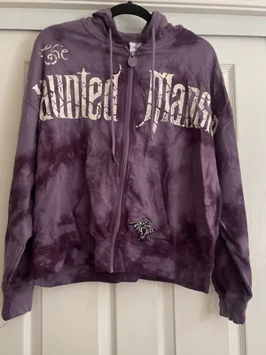 Nwt DisneyParks The Haunted Mansion Tie-Dye Zip Hoodie thumbnail 1