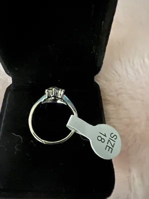 Women’s Gorgeous Silver Plated CZ Rhinestone Ring Size 18/9.5 US thumbnail 3