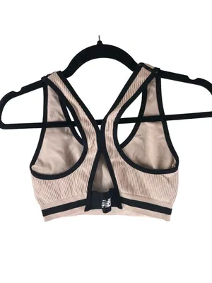 New Balance Womens Pink Ribbed Strappy Sports Bra M Nylon/Spandex thumbnail 2