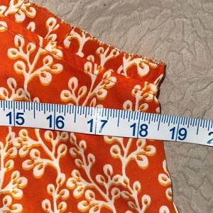 LOFT‎ Tank Top Orange Pattern Ruffle Size Medium Petite New thumbnail 7