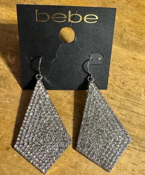 Bebe Dangle Rhinestone Statement Earrings thumbnail 1