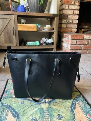 Michael Kors Black Saffiano Tote with Gold-Tone MK Charm thumbnail 5