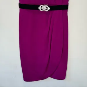 Trina Turk Faux Wrap Sleeveless V-neck Knee Length Party Cocktail Dress‎ Sz 6 thumbnail 4