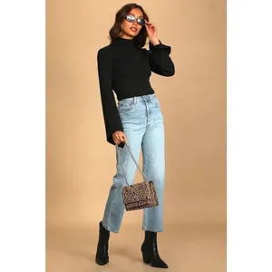 ✨Lulus Baby Got Backless Black Mock Neck Tie-Back Sz Medium Sweater✨ thumbnail 4