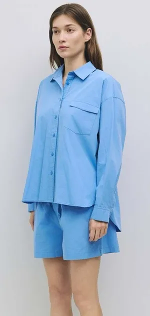 Mod Ref Raya Poplin Top Size Small - Blue thumbnail 1