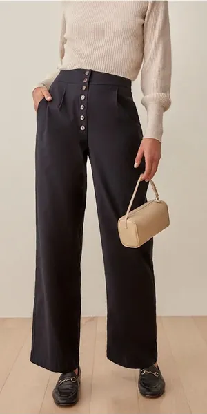 Reformation Petites Roz Pants Straight Leg Trousers NEW thumbnail 1