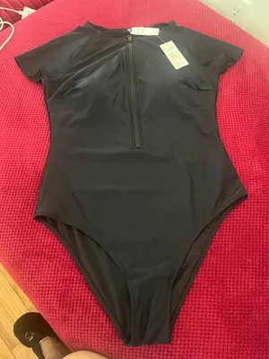 Live a Little Women's One Piece Short Sleeve Black Rash Guard Surfing... thumbnail 7