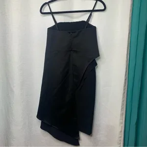 Elliatt black strapless satin candid midi dress XS party cocktail‎ wedding guest thumbnail 5