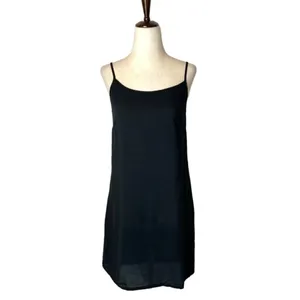 Comptoir Des Cotonniers Black Scoop Neck Mini Slip Dress Size 4‎ thumbnail 2