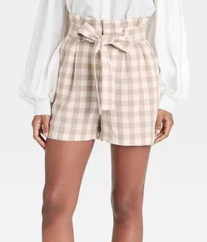 NWT A New Day Gingham Plaid High Rise Shorts thumbnail 1