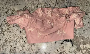 ZARA Crop Top Pink Floral thumbnail 1