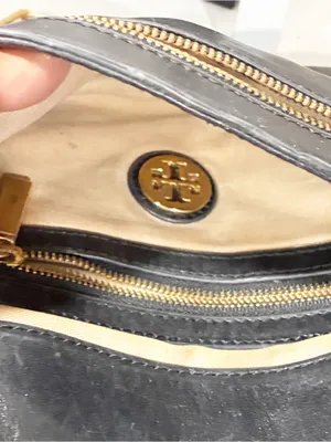 Tory Burch Black Flap Leather Shoulder Bag Gold Hardware Chain Link thumbnail 4